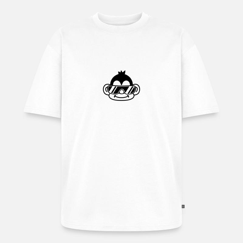 Cool Monkey Face - Unisex Premium Oversized Bio T-Shirt - Weiß