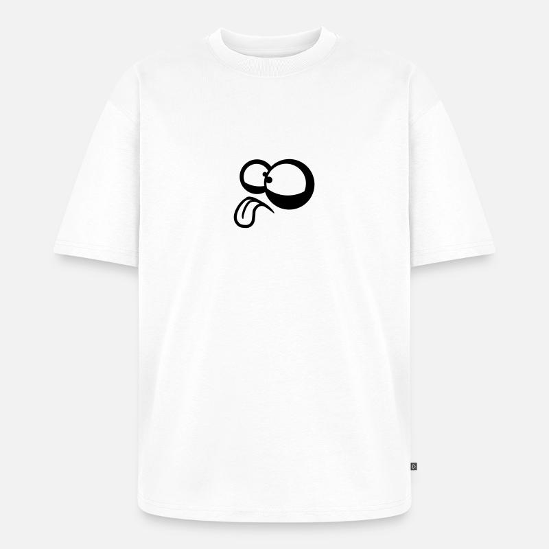 Crazy Comic Eyes - Unisex Premium Oversized Bio T-Shirt - Weiß