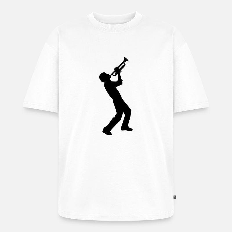 Trompete - Unisex Premium Oversized Bio T-Shirt - Weiß