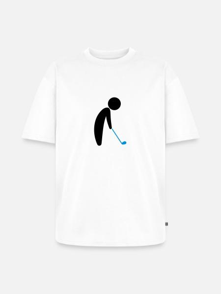 A golfer about to tee - Unisex Premium Oversized Organic T-Shirt - white