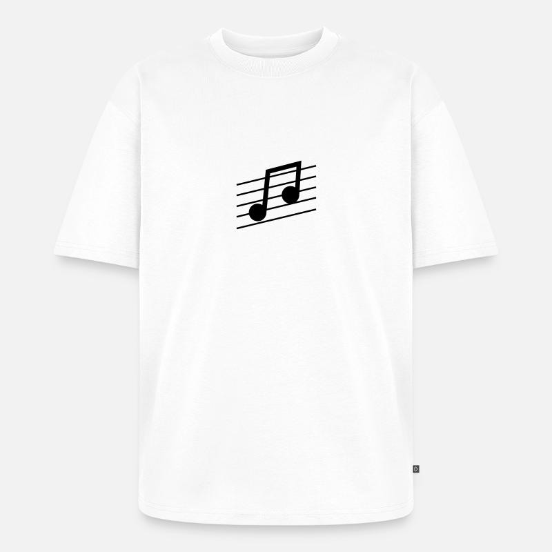 Musiknote - Unisex Premium Oversized Bio T-Shirt - Weiß