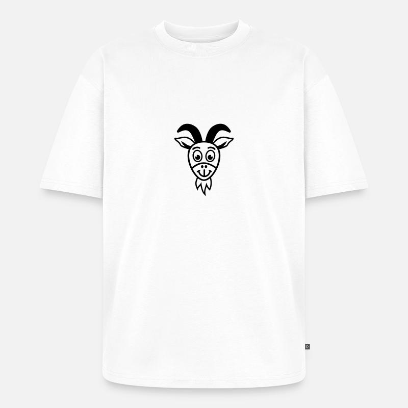 Chèvre - T-shirt Premium bio oversize Unisexe - blanc
