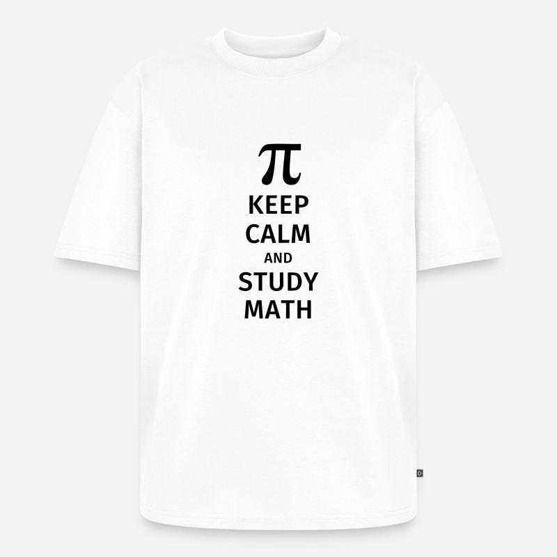 keep calm and study math - Unisex Premium Oversized Bio T-Shirt - Weiß