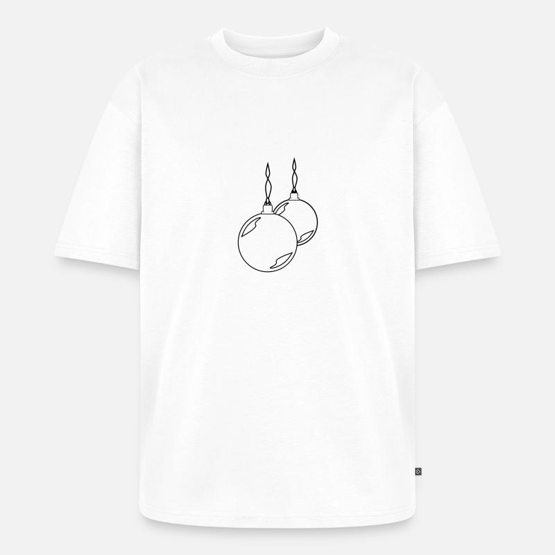 zwei Weihnachtskugeln - Unisex Premium Oversized Bio T-Shirt - Weiß