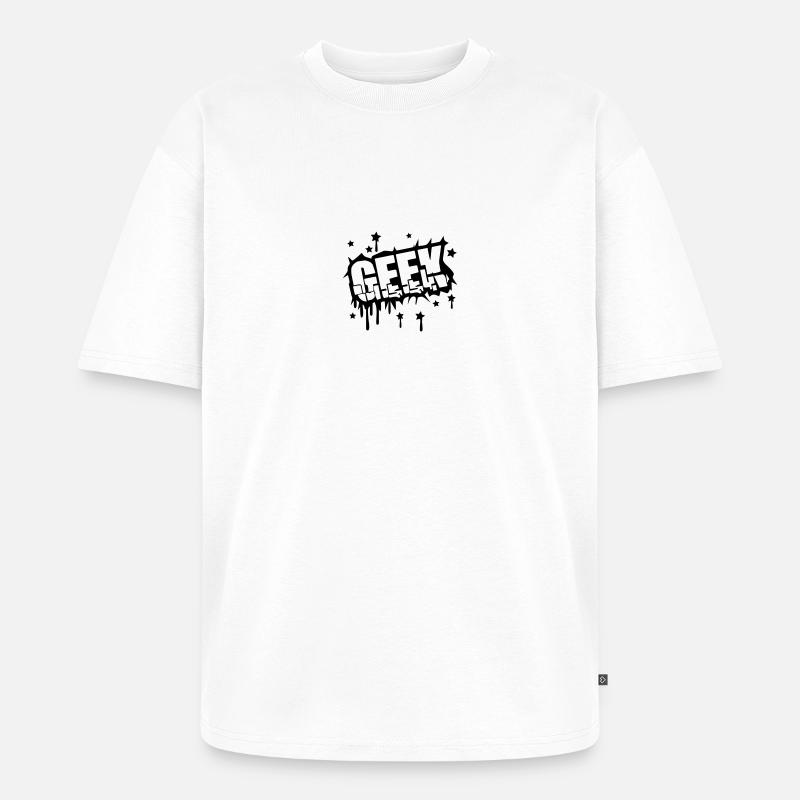 Geek Zerbrochenes Graffiti Design - Unisex Premium Oversized Organic T-Shirt - white