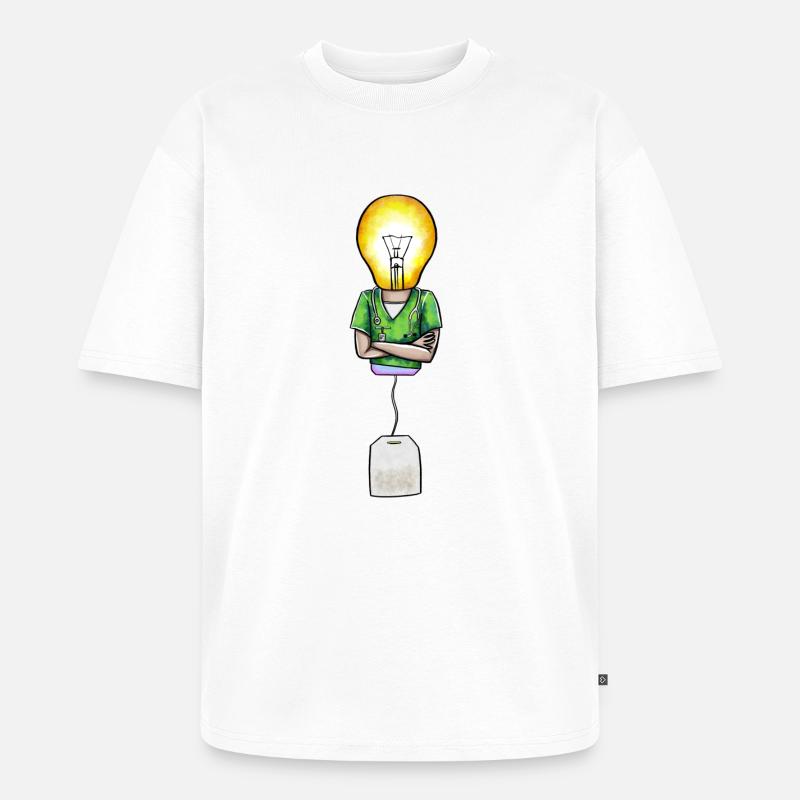 Bulb-Doc-Teebeutels - Unisex Premium Oversized Bio T-Shirt - Weiß