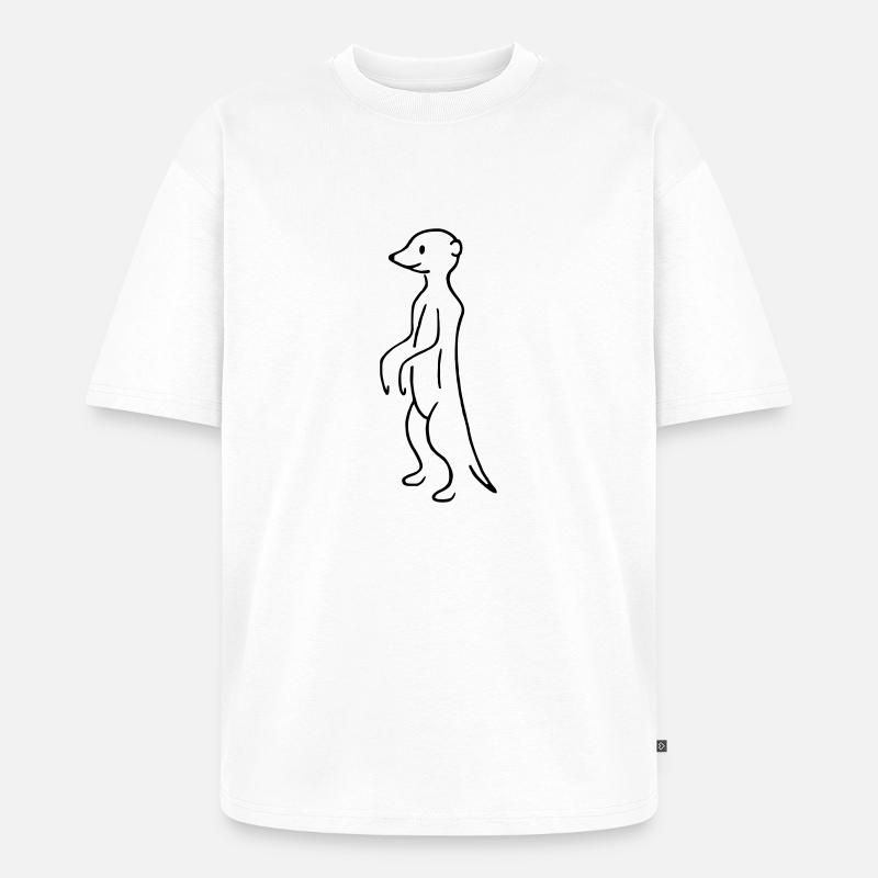 Erdmännchen - Unisex Premium Oversized Bio T-Shirt - Weiß