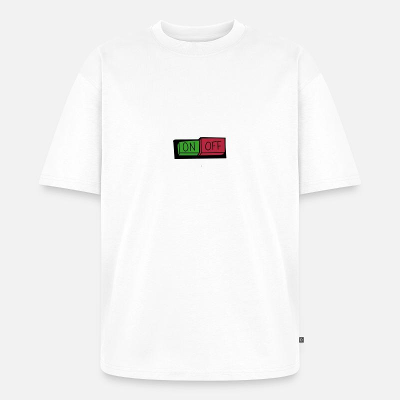 on und off button - Unisex Premium Oversized Bio T-Shirt - Weiß