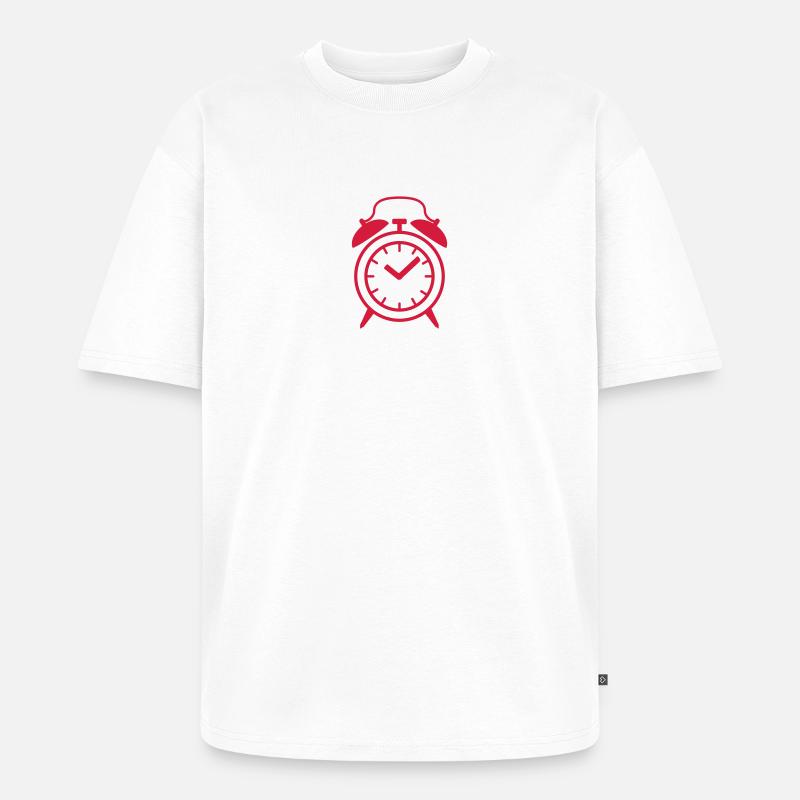 Wecker - Unisex Premium Oversized Bio T-Shirt - Weiß