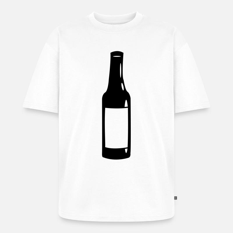 Bier / Flasche Design - Unisex Premium Oversized Bio T-Shirt - Weiß