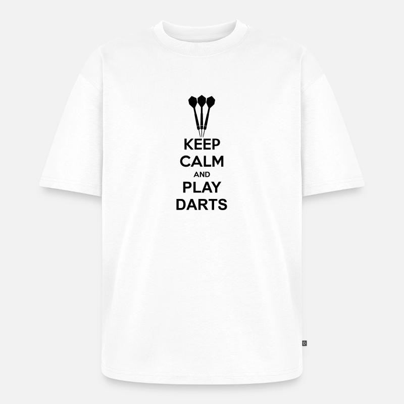 Keep Calm And Play Darts - Unisex Premium Oversized Bio T-Shirt - Weiß