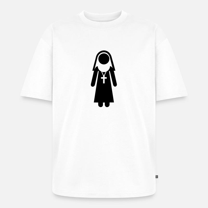 Nonne - Unisex Premium Oversized Bio T-Shirt - Weiß
