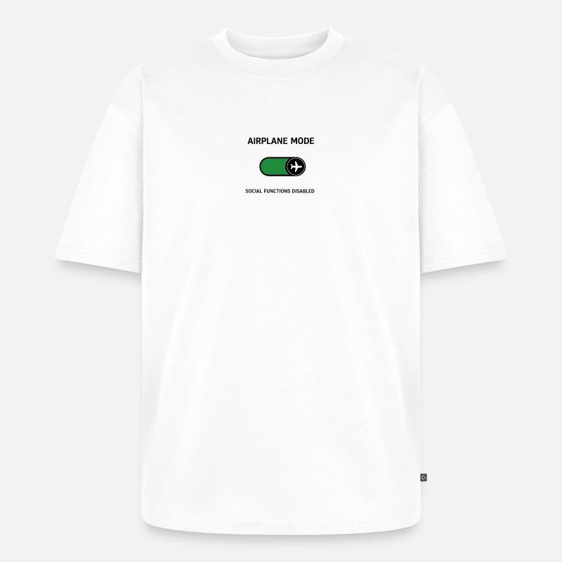 AIRPLANE MODE | Social Functions Disabled - Unisex Premium Oversized Bio T-Shirt - Weiß