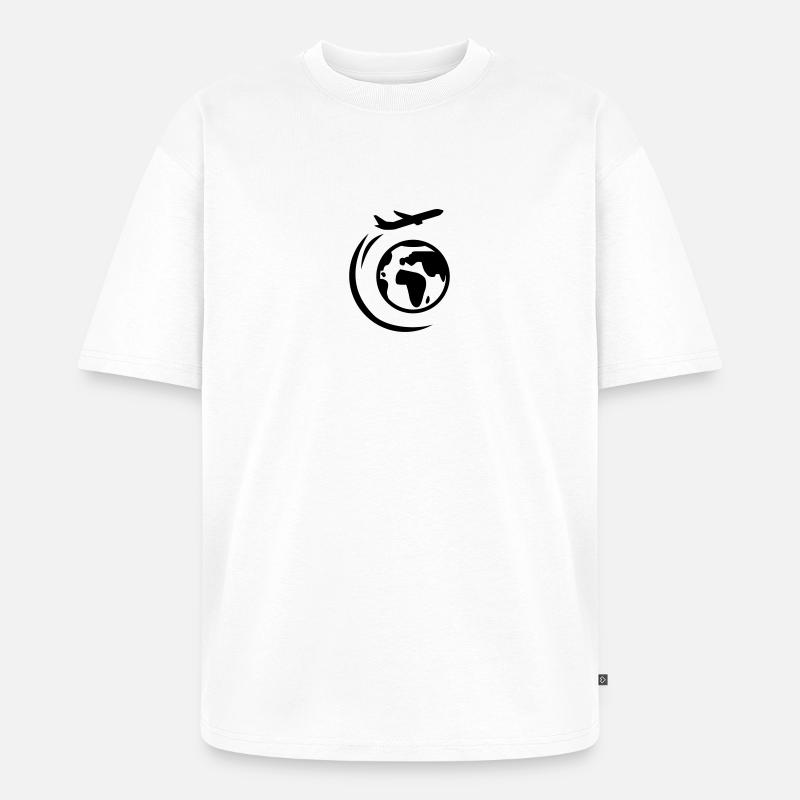 Flugzeug - Unisex Premium Oversized Bio T-Shirt - Weiß