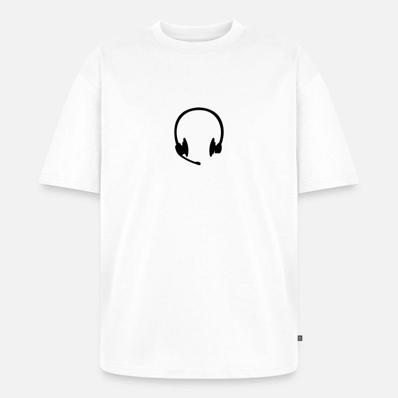 Headset Kopfhörer - Unisex Premium Oversized Bio T-Shirt - Weiß