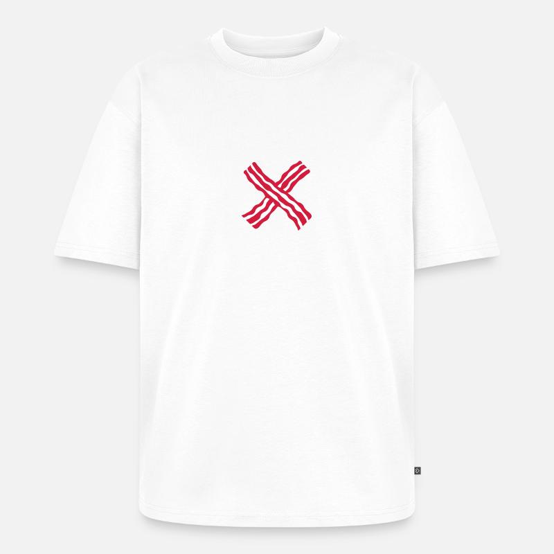 Bacon Cross - Unisex Premium Oversized Organic T-Shirt - white