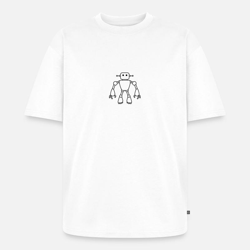 Robot Man - Unisex Premium Oversized Bio T-Shirt - Weiß