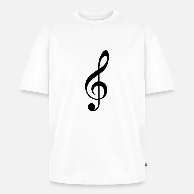 Notenschlüssel - Unisex Premium Oversized Bio T-Shirt - Weiß