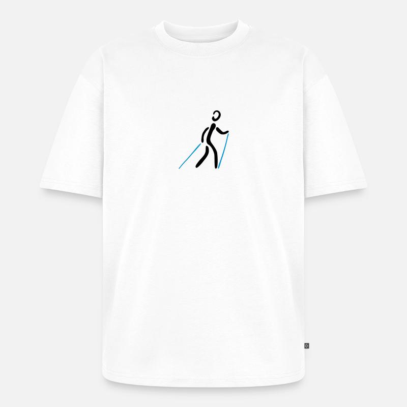 Nordic Walking 2C - Unisex Premium Oversized Bio T-Shirt - Weiß