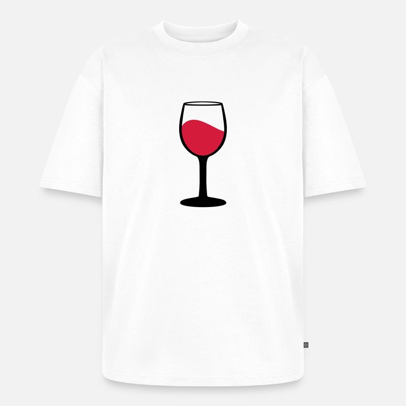 Weinglas, Wein - Unisex Premium Oversized Bio T-Shirt - Weiß