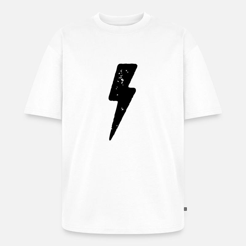 Strom Blitz Icon - Unisex Premium Oversized Bio T-Shirt - Weiß