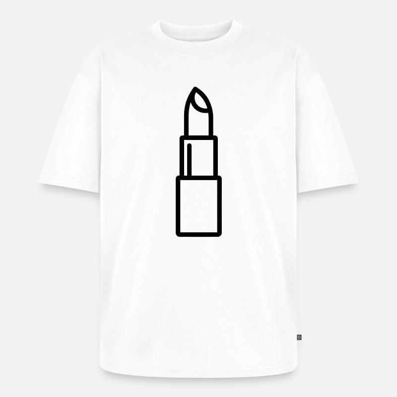 Lippenstift - Unisex Premium Oversized Bio T-Shirt - Weiß