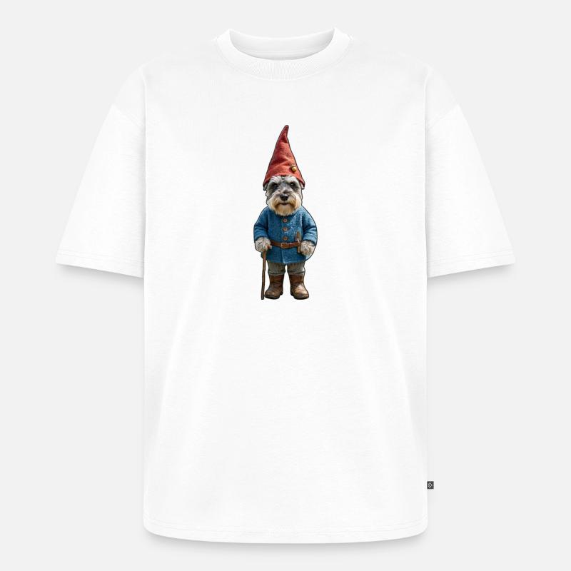 Gartenzwerg Schnauzer Zauber - Unisex Premium Oversized Bio T-Shirt - Weiß
