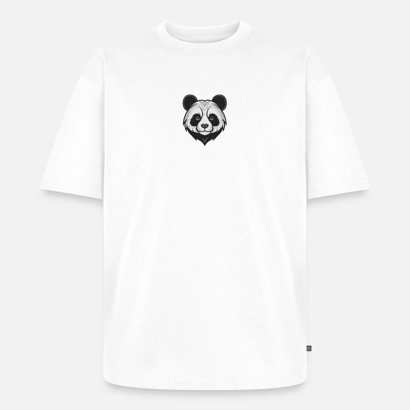 Conception de masque de panda charmant - T-shirt Premium bio oversize Unisexe - blanc