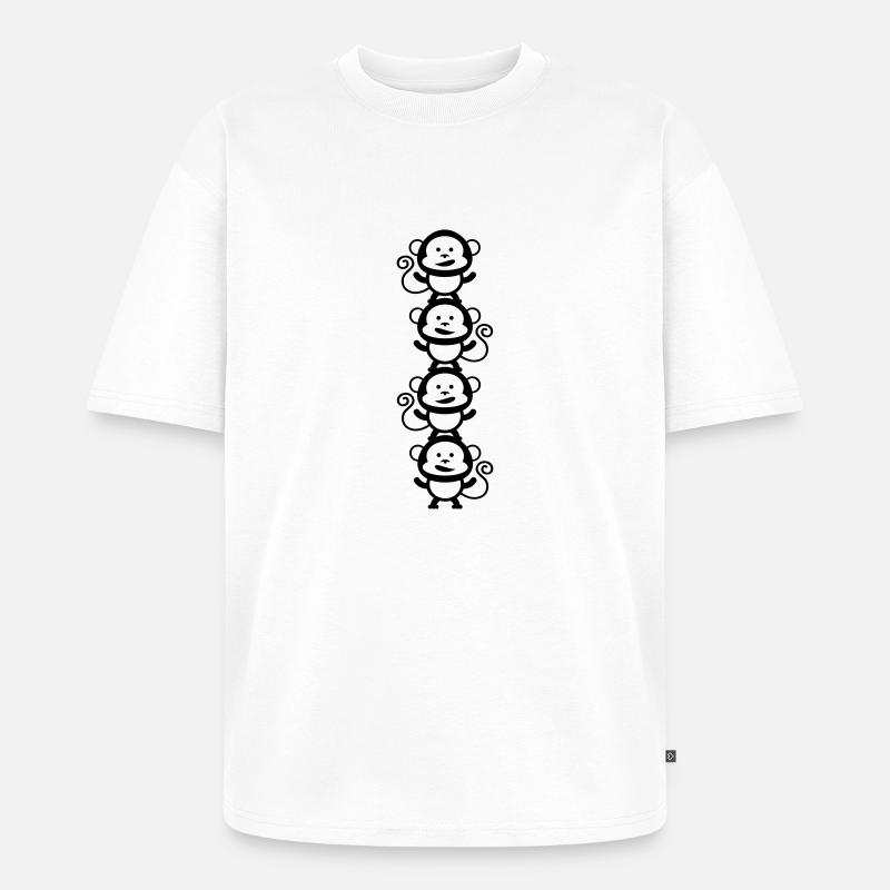 affen zirkus bande comic - Unisex Premium Oversized Bio T-Shirt - Weiß