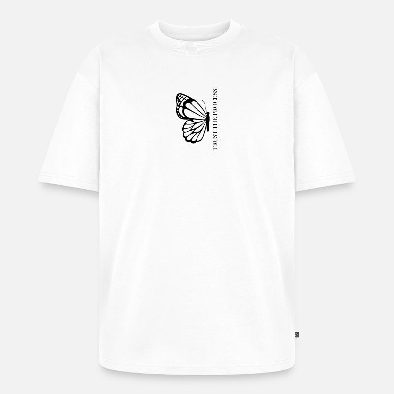 Trust the Process Butterfly Minimal Tee - Unisex Premium Oversized Bio T-Shirt - Weiß