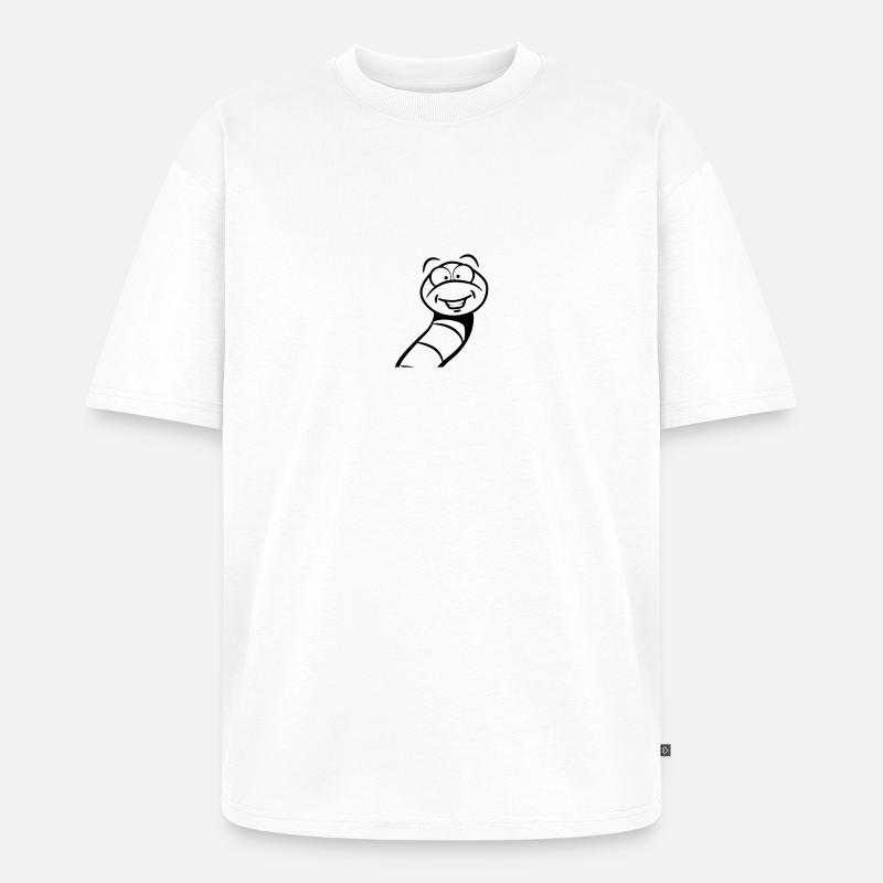 Ver mignon drôle - T-shirt Premium bio oversize Unisexe - blanc
