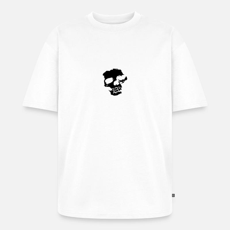 Crâne crâne squelette evil dead - T-shirt Premium bio oversize Unisexe - blanc