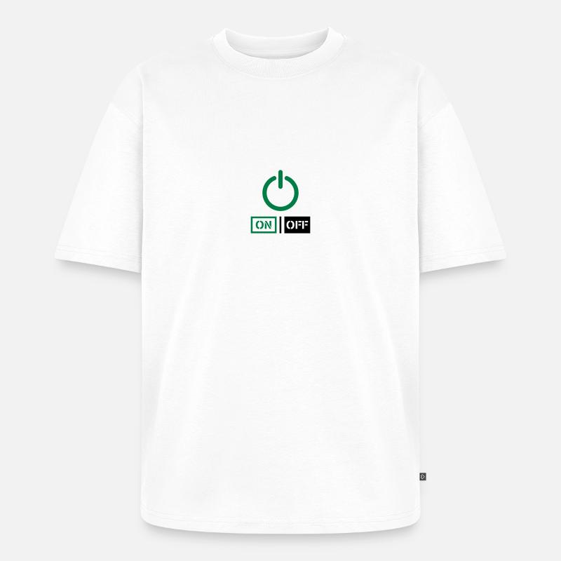On Off Power Schalter Design - Unisex Premium Oversized Bio T-Shirt - Weiß