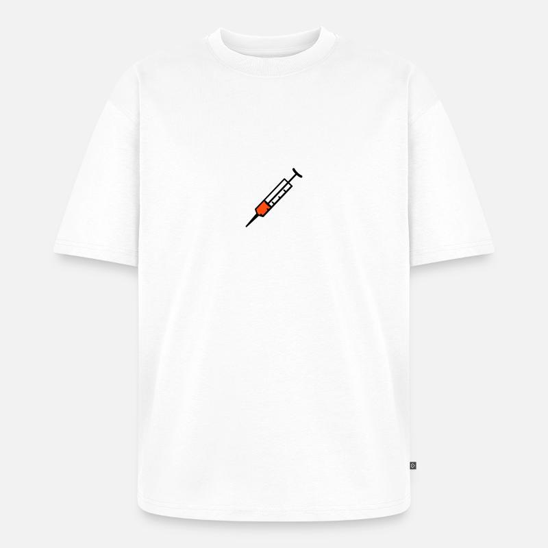 Spritze 2farb - Unisex Premium Oversized Bio T-Shirt - Weiß