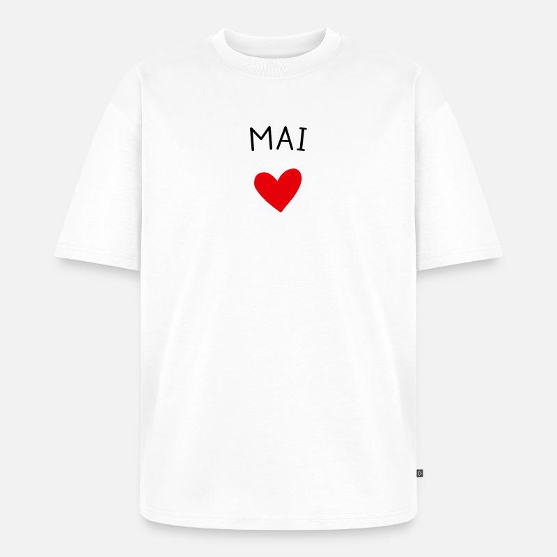 Werdende Mutter May – Baby unterwegs ❤️ - Unisex Premium Oversized Bio T-Shirt - Weiß