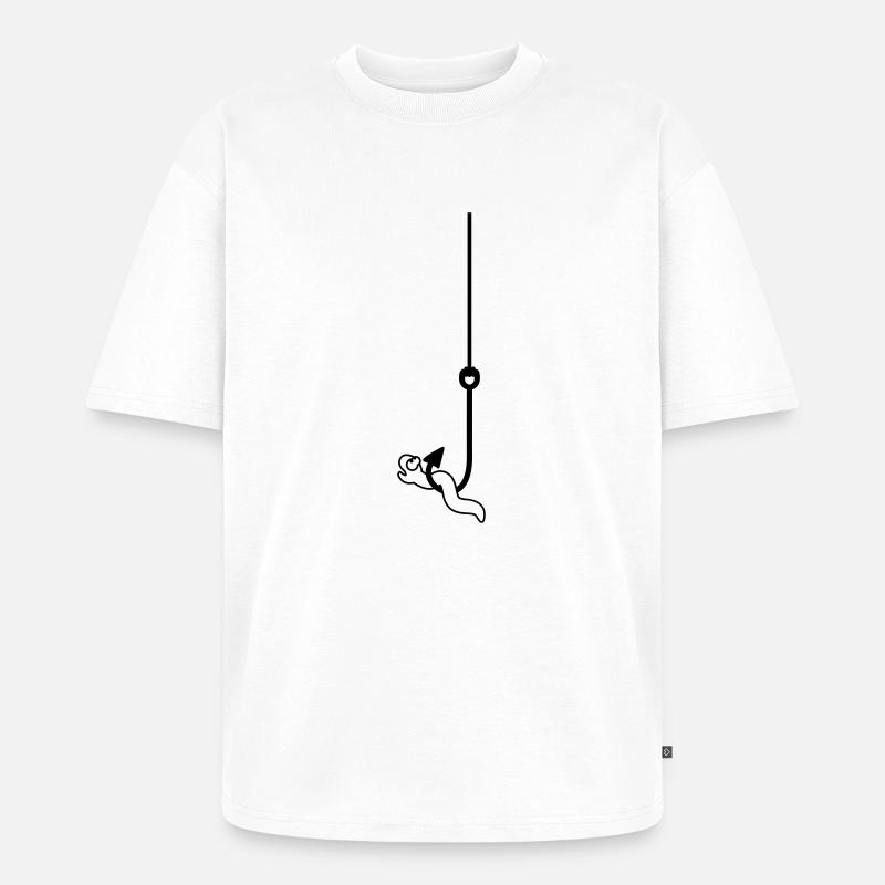 Worm On The Hook - Unisex Premium Oversized Bio T-Shirt - Weiß