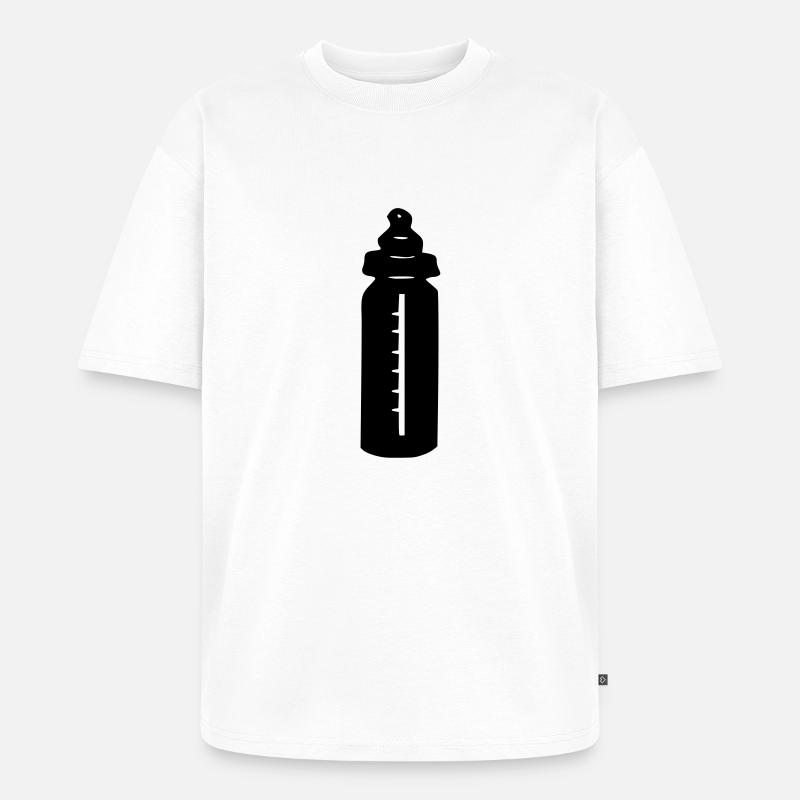 baby_milch_flasche_flaeschchen - Unisex Premium Oversized Bio T-Shirt - Weiß