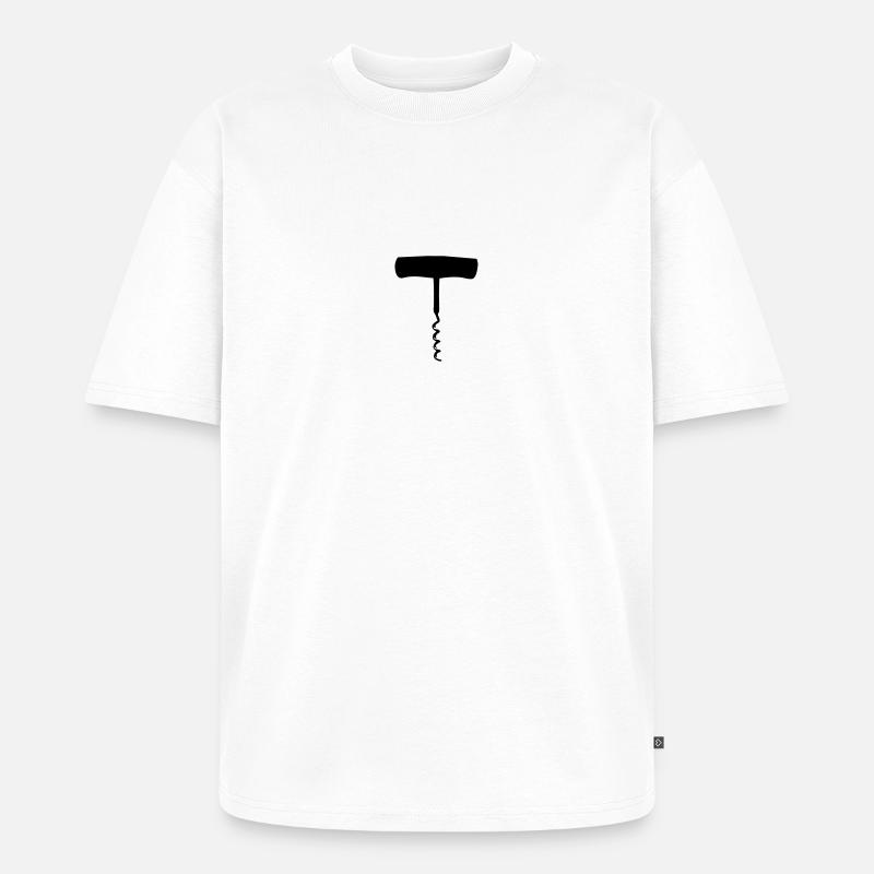 Korkenzieher - Unisex Premium Oversized Bio T-Shirt - Weiß