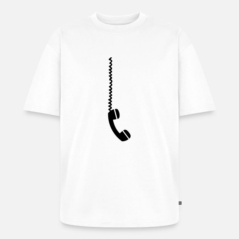 Telefon - Ekologiczna koszulka oversize unisex Premium - biały