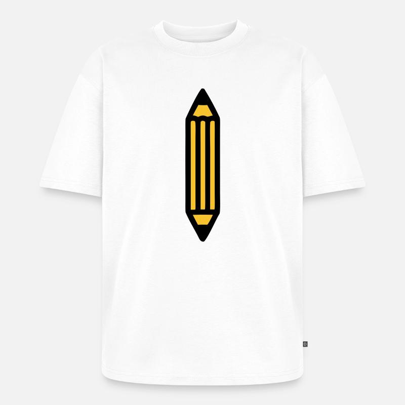 Bleistift Schreiben Autor Kunst - Unisex Premium Oversized Bio T-Shirt - Weiß