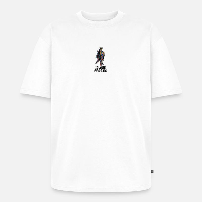 Cool Isländer Pferde Statement Islandpferde - Unisex Premium Oversized Bio T-Shirt - Weiß