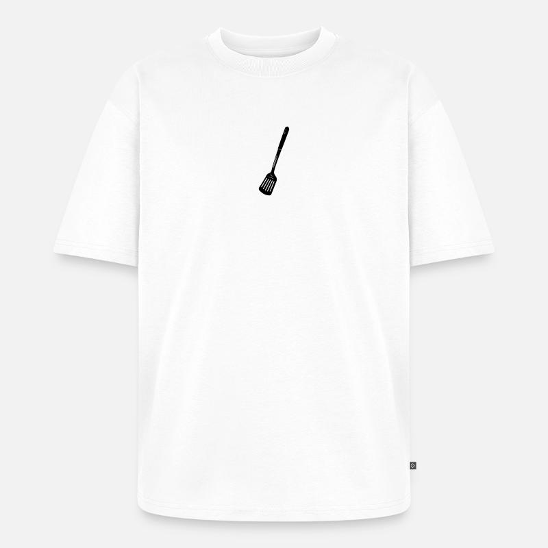 Küchenutensilien Fritteuse oder Backlöffel - Unisex Premium Oversized Bio T-Shirt - Weiß