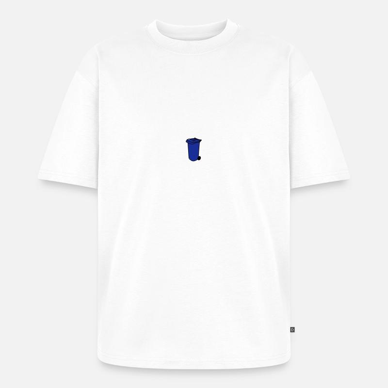 blaue Tonne - Unisex Premium Oversized Bio T-Shirt - Weiß