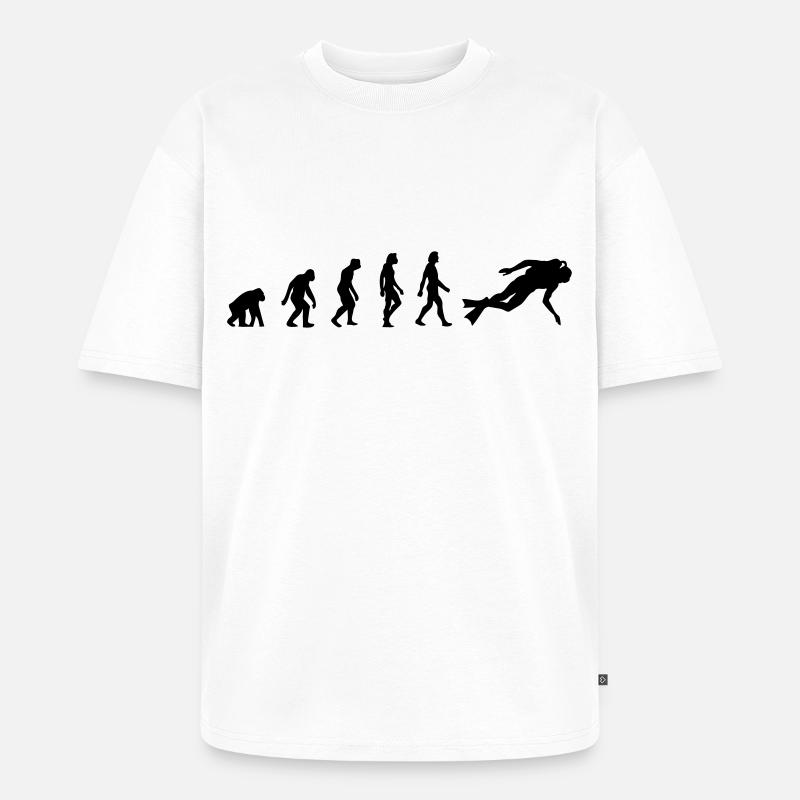 L évolution de la Plongée - T-shirt Premium bio oversize Unisexe - blanc