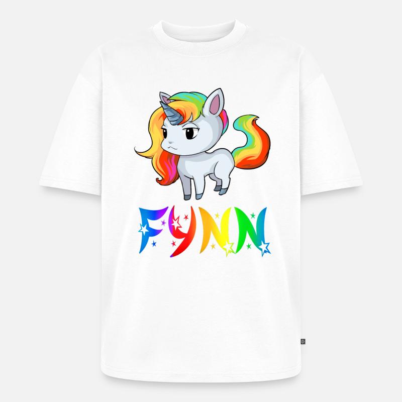 Fynn Einhorn - Unisex Premium Oversized Bio T-Shirt - Weiß