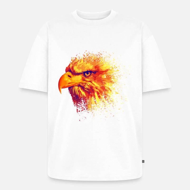 Feuervogel - Unisex Premium Oversized Bio T-Shirt - Weiß
