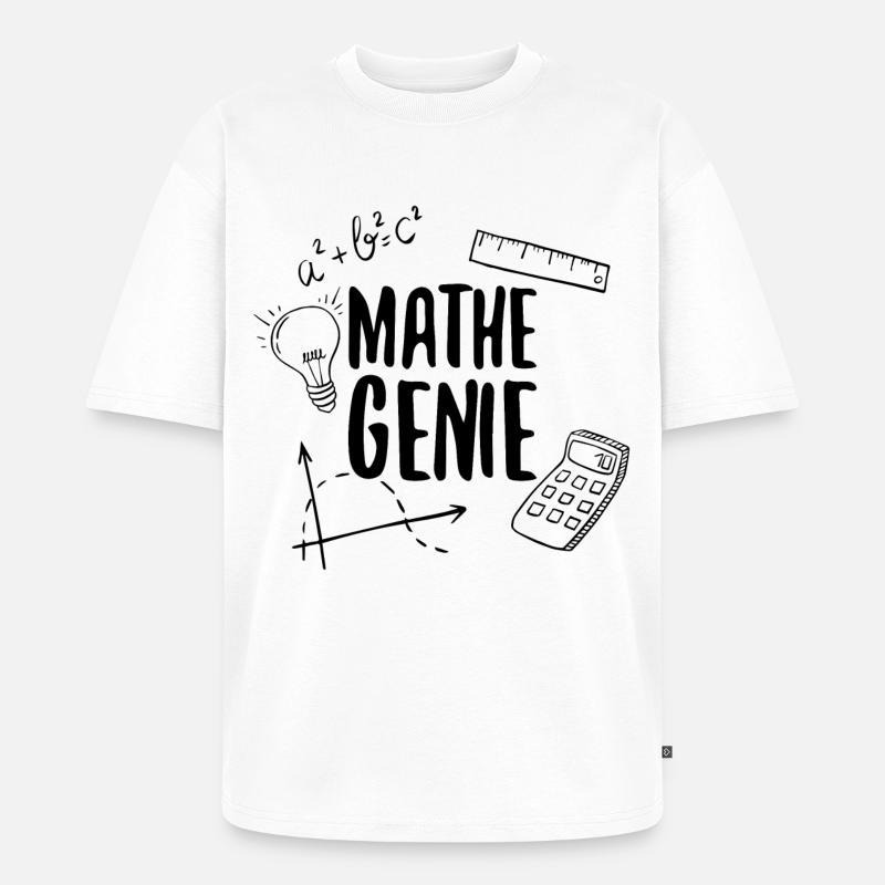 Math genius mathematics genius arithmetic math - Unisex Premium Oversized Organic T-Shirt - white