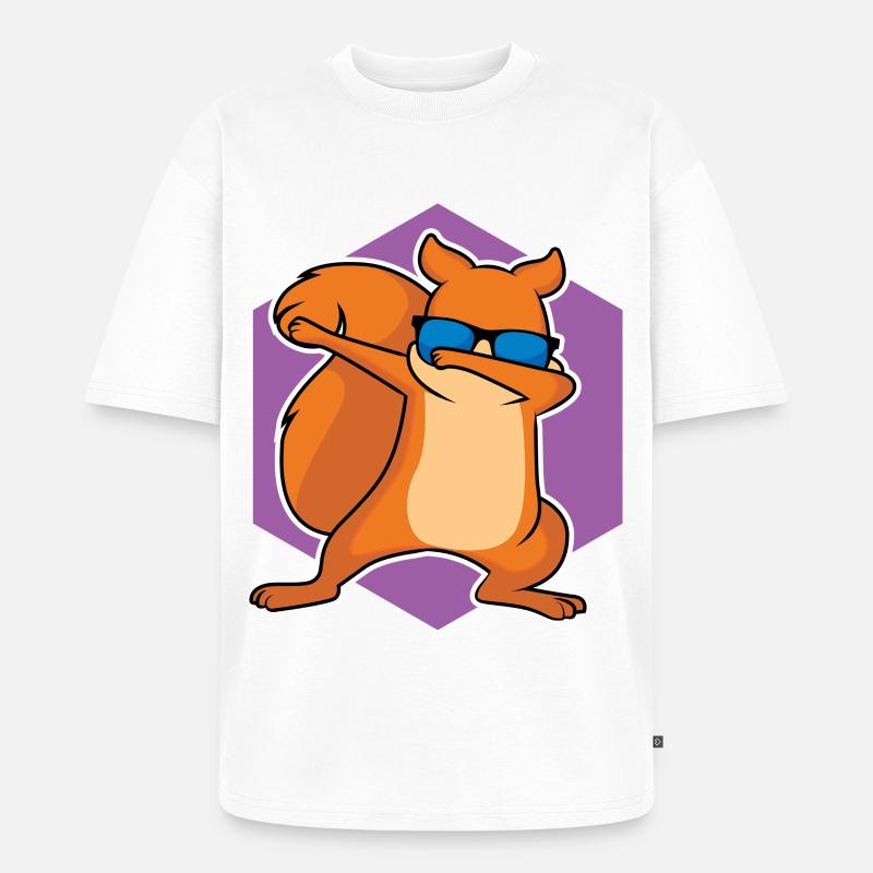 Tanzendes Eichhörnchen - Unisex Premium Oversized Bio T-Shirt - Weiß