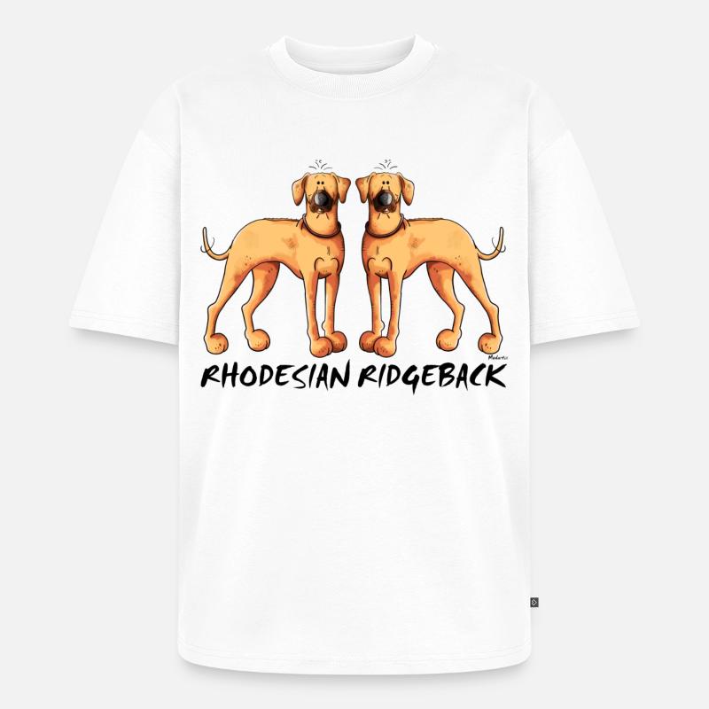 Rhodesian Ridgeback Duo - Unisex Premium Oversized Bio T-Shirt - Weiß