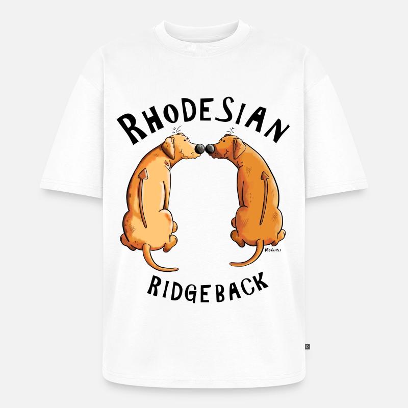 Smiling Rhodesian Ridgeback - Unisex Premium Oversized Bio T-Shirt - Weiß